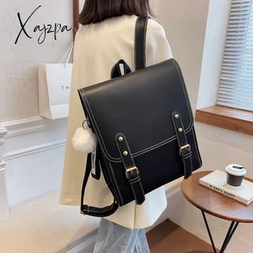 Xajzpa - Women Backpack Travel Large Backpacks Pu Leather Handbag School Bag For Teenage Girls